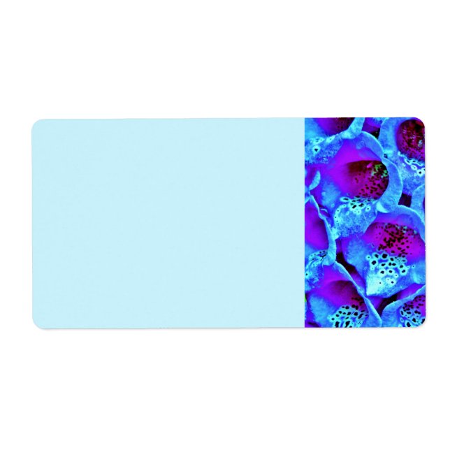 Étiquette Fleurs de bleu de turquoise de Chic Moderne de la  (Devant)