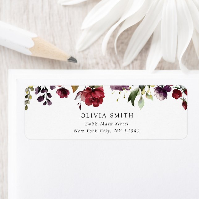 Étiquette Fleurs de Bourgogne, Fleurs Roses, Baby Shower Boh (En situation)