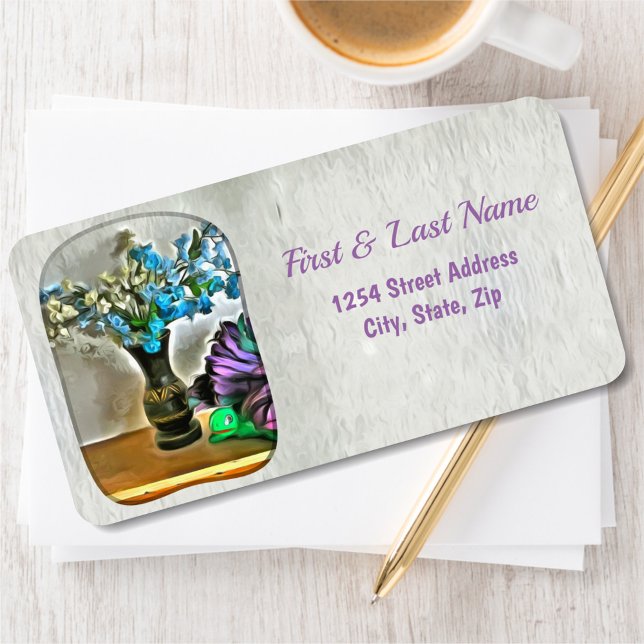 Étiquette Fleurs de cuir de soie et de maïs 2190 Adresse (Créateur téléchargé)