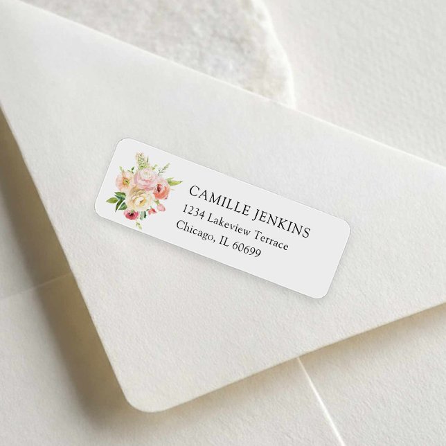 Étiquette Fleurs de Jardin Mariage Fête de Fiançailles (Flower Market - Love in Bloom Bridal Shower Return Address Label)