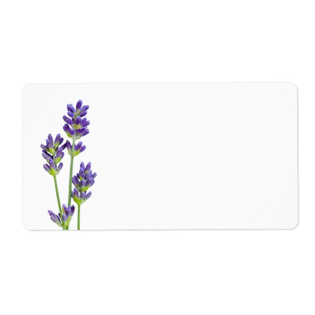 Étiquette Fleurs De Lavande Isolées Sur Arrière - plan Blanc (Devant)