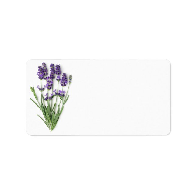 Étiquette Fleurs De Lavande Isolées Sur Arrière - plan Blanc (Devant)