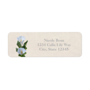 Étiquette Fleurs de lys calla Élégant Shower Floral Mariage