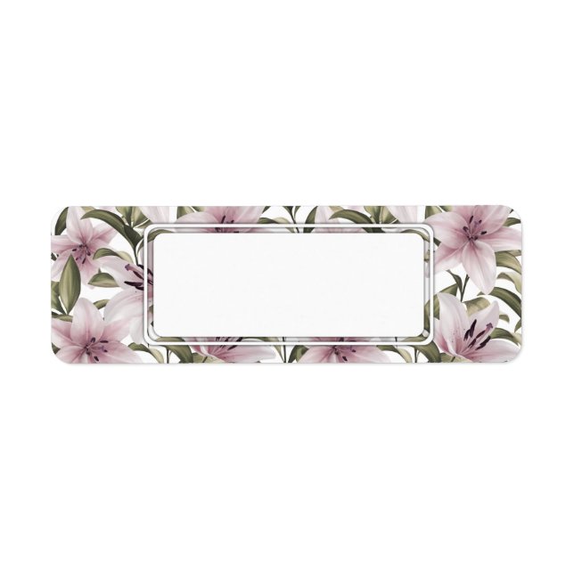 Étiquette Fleurs de lys. Modèle floral (Devant)