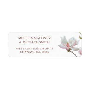 Étiquette Fleurs de magnolia d'art fin    Mariage