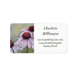 Étiquette Fleurs de marguerite d'echinacée dans l'adresse