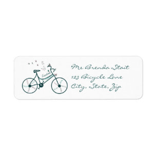Étiquette Fleurs de papillons délicates et fans de vélos de 