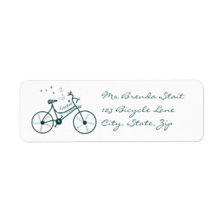 Étiquette Fleurs de papillons délicates et fans de vélos de