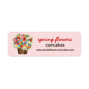 Étiquette Fleurs de printemps de Cupcake sucré Whimsical Flo