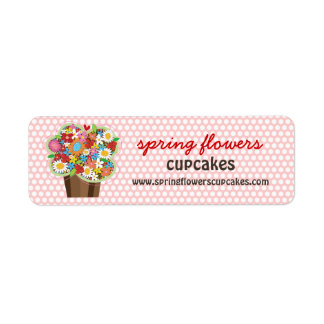 Étiquette Fleurs de printemps de Cupcake sucré Whimsical Flo