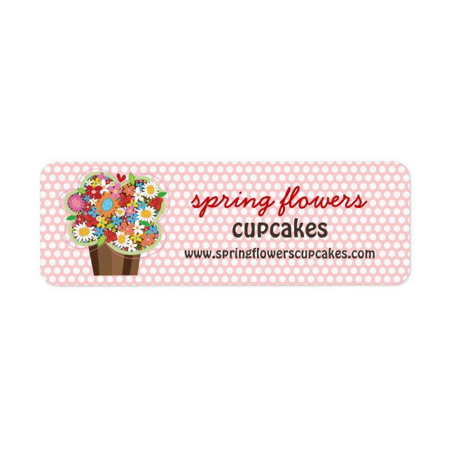 Étiquette Fleurs de printemps de Cupcake sucré Whimsical Flo (Devant)