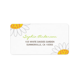 Étiquette Fleurs de printemps de marguerites blanches Étique