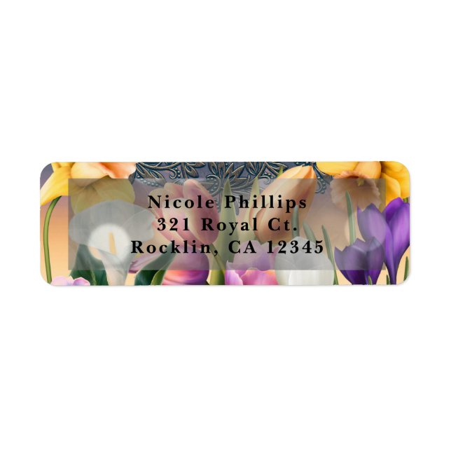 Étiquette Fleurs de printemps Floral Élégant Chic Invitation (Devant)