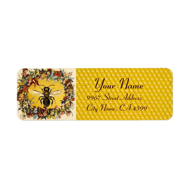 ÉTIQUETTE FLEURS DE PRINTEMPS HONEY BEE, BEEKEEPER (Devant)