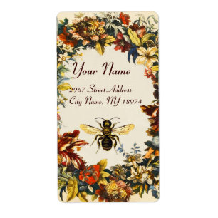 ÉTIQUETTE FLEURS DE PRINTEMPS HONEY BEE, BEEKEEPER