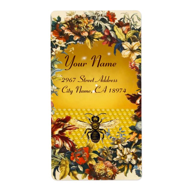 ÉTIQUETTE FLEURS DE PRINTEMPS HONEY BEE, BEEKEEPER (Devant)