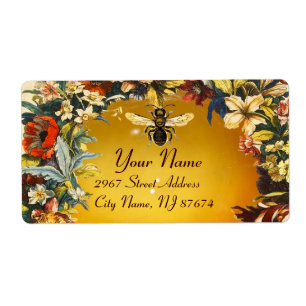 ÉTIQUETTE FLEURS DE PRINTEMPS HONEY BEE, BEEKEEPER