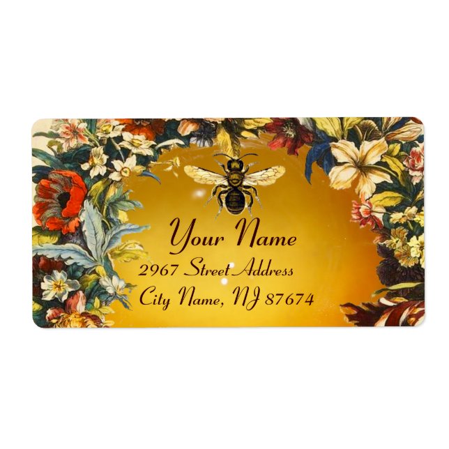 ÉTIQUETTE FLEURS DE PRINTEMPS HONEY BEE, BEEKEEPER (Devant)