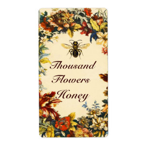 ÉTIQUETTE FLEURS DE PRINTEMPS HONEY BEE, BEEKEEPER