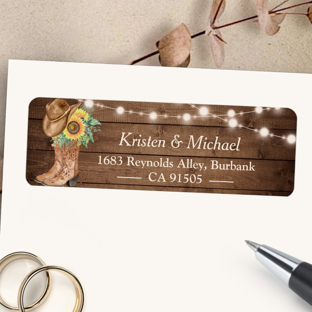 Étiquette Fleurs de soleil rustiques Boots à chaîne (Créateur téléchargé)