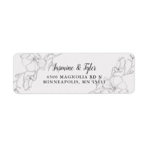 Étiquette Fleurs d'ivoire modernes Magnolia Adresse de retou