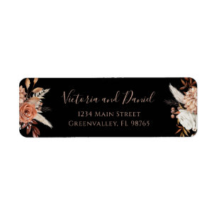 Étiquette Fleurs en terre cuite tombent Adresse de mariage n