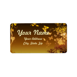 Étiquette Fleurs et papillons