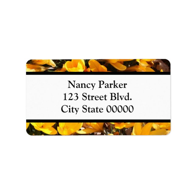 Étiquette Fleurs jaunes (Devant)