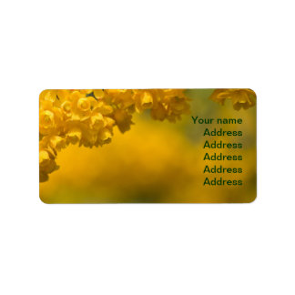 Étiquette Fleurs Jaunes Minuscules