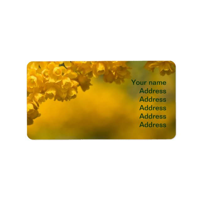 Étiquette Fleurs Jaunes Minuscules (Devant)