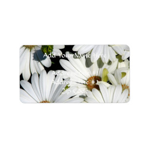 Étiquette Fleurs marguerites blanches