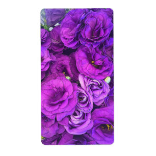 Étiquette Fleurs pourpres de Lisianthus