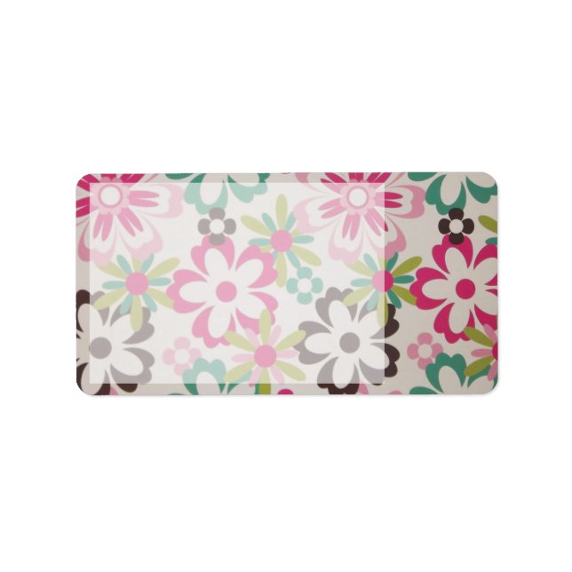 Étiquette Fleurs printanières colorées et mignonnes (Devant)