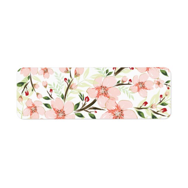 Étiquette Fleurs roses (Devant)