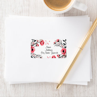 Étiquette Fleurs roses vives