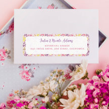 Fleurs sauvages à nœud rose violet Baby Shower
