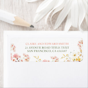 Étiquette Fleurs sauvages colorées de l'été mignonnes