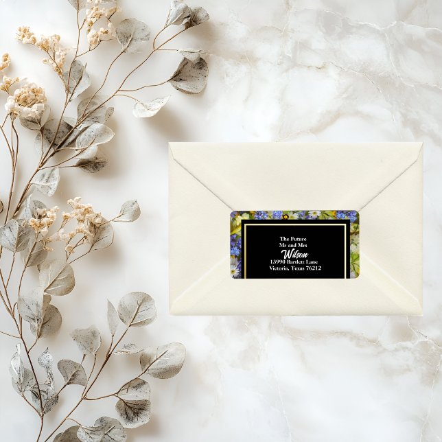 Étiquette Fleurs sauvages colorées Mariage Adresse de retour (Créateur téléchargé)