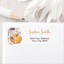 Fleurs Sauvages d'Automne Baby Shower Citrouille