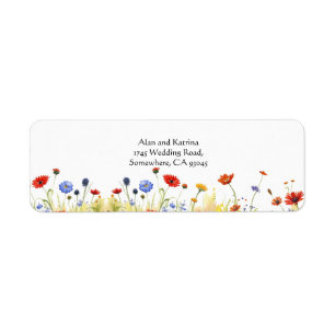 Étiquette Fleurs Sauvages de Prairie Printanière