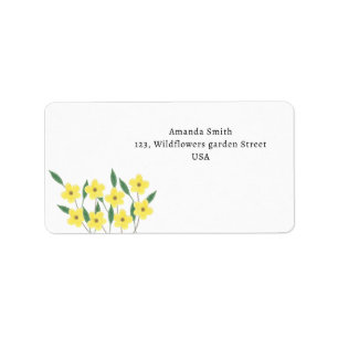 Étiquette Fleurs sauvages jaunes