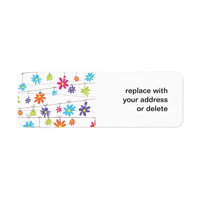 Étiquette Fleurs suspendues à une ligne (Devant)