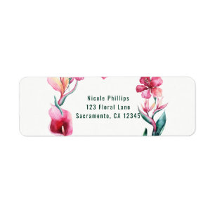 Étiquette Fleurs tropicales hawaïennes Élégante fête de mari
