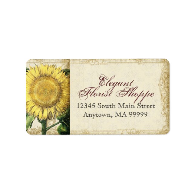 Étiquette Fleurs vintages - Mariage de automne d'automne (Devant)