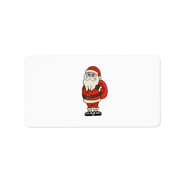 Étiquette Flip Flops de Noël du Père Noël (Devant)