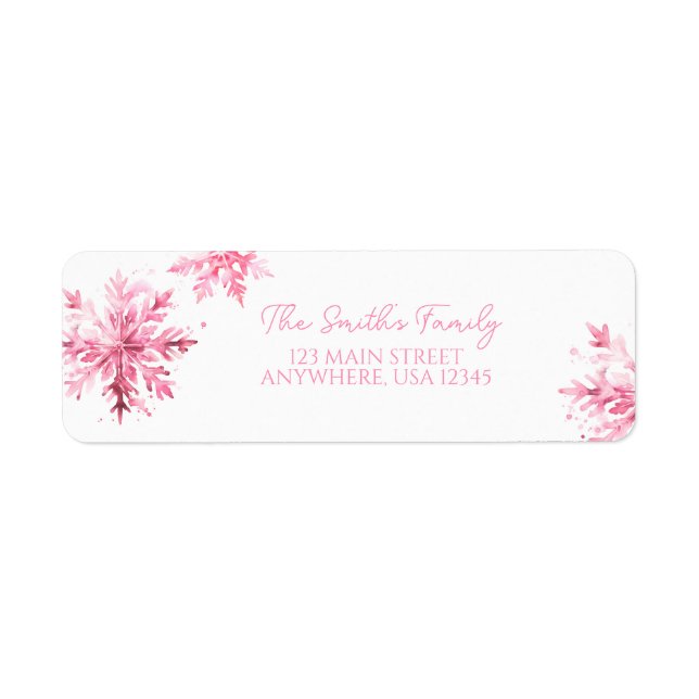 Étiquette Flocon de neige Aquarelle hiver ONE derland Annive (Devant)