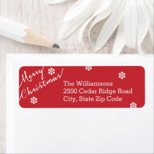 Étiquette Flocon de neige de typographie de Joyeux Noël