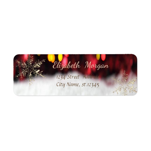 Étiquette Flocons de Noël tendance (Devant)