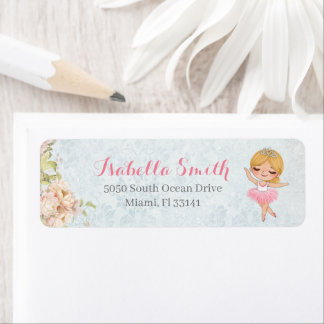 Étiquette Floral Ballerina Adresse de retour