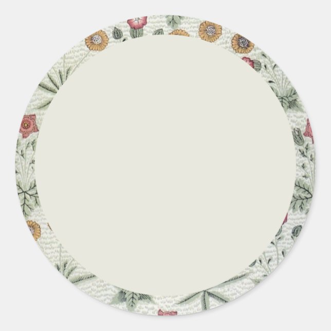 Étiquette floral beige et vert (Devant)